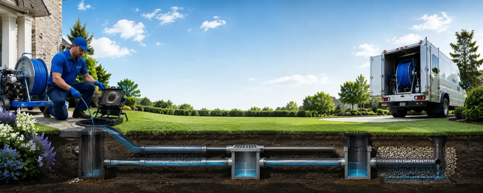 Outdoor drain cleaning information for Woodbury, CT